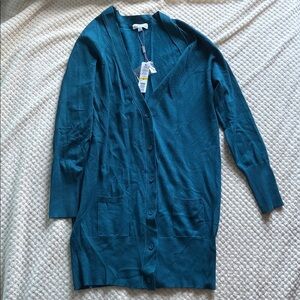 Joseph A. Teal Mallard Cardigan Sweater Brand New Never Worn SWT Size Medium